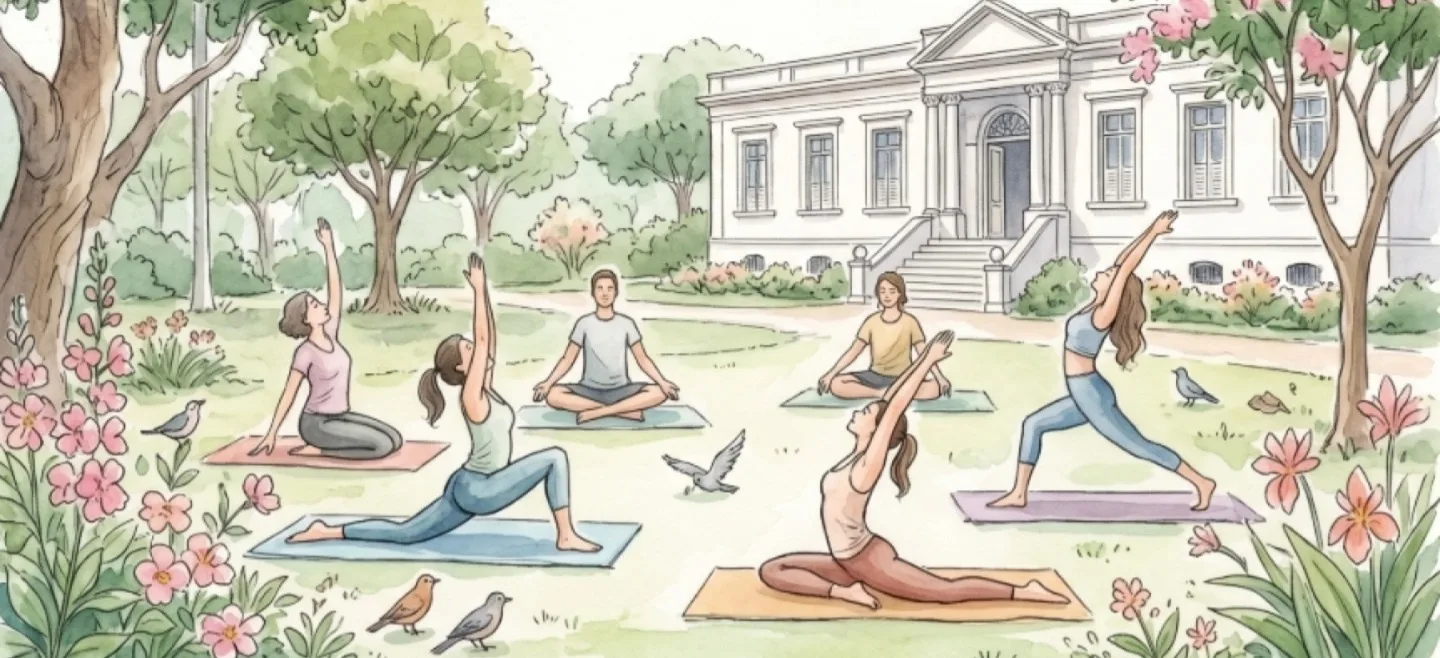 Yoga nos jardins da Pinacoteca