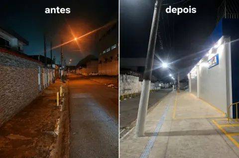Bairro Santa Maria, em Santos, ganha 100% da iluminação em led.