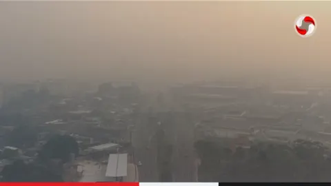 Fumaça de queimadas encobre Manaus e qualidade do ar atinge nível perigoso.