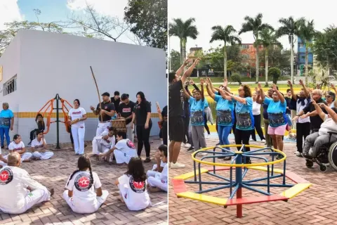 Lagoa do Quarentenário é reinaugurada após revitalização e ganha novos espaços de lazer em São Vicente.