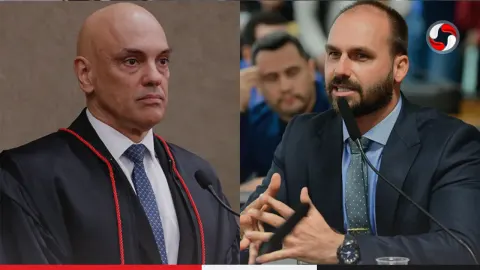 Moraes manda expedir mandado de prisão contra Eduardo Bolsonaro e cancela passaportes.