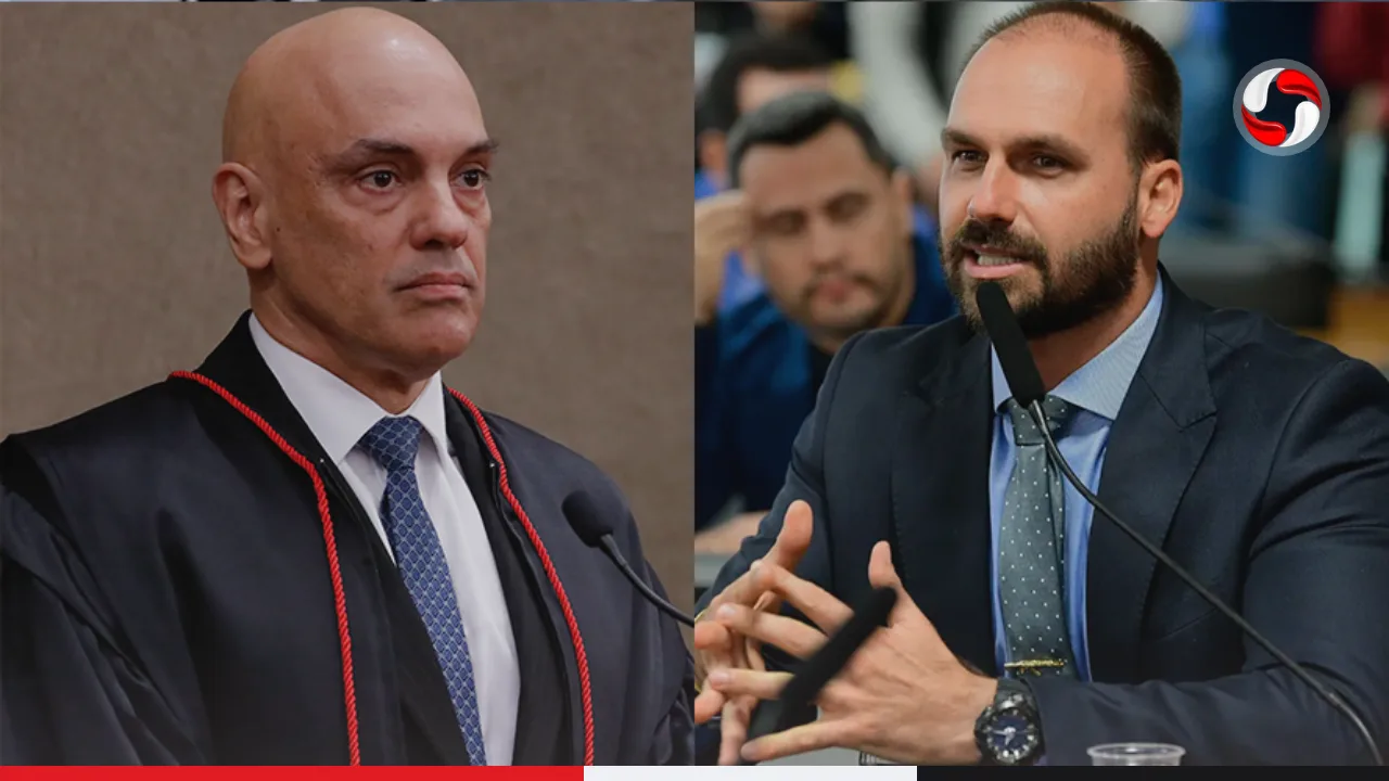 Moraes manda expedir mandado de prisão contra Eduardo Bolsonaro e cancela passaportes.