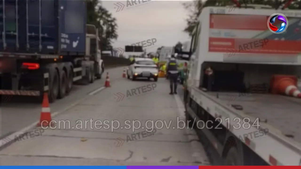 Mulher morre atropelada na Rodovia Padra Monel da Nóbrega, em Cubatão.